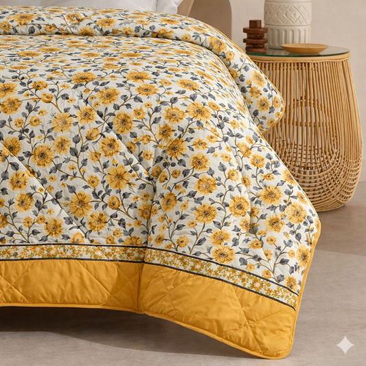 6 Pcs Quilted Comforter Set 406
