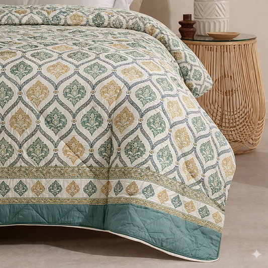 6 Pcs Quilted Comforter Set 402