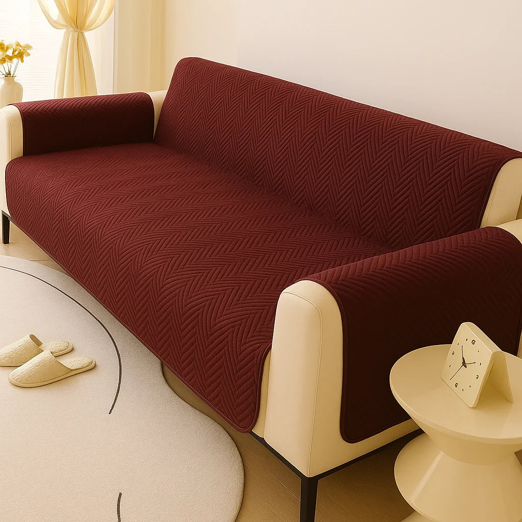 New MAT ULTRASONIC SUPER SOFT SOFA COVER MAROON