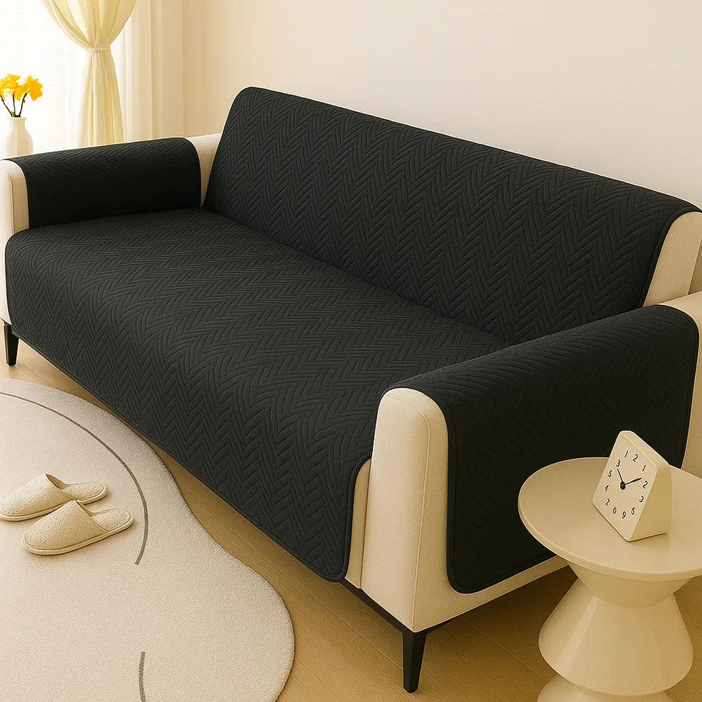 New MAT ULTRASONIC SUPER SOFT SOFA COVER BLACK