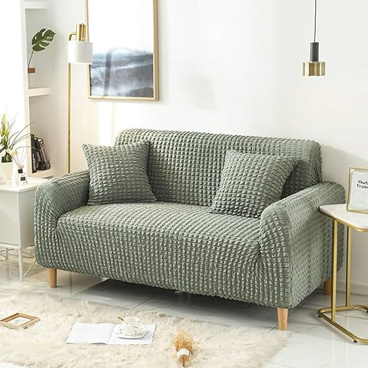 RUFFELED SUR SUCKER TURKISH SOFA COVER - Light Grey