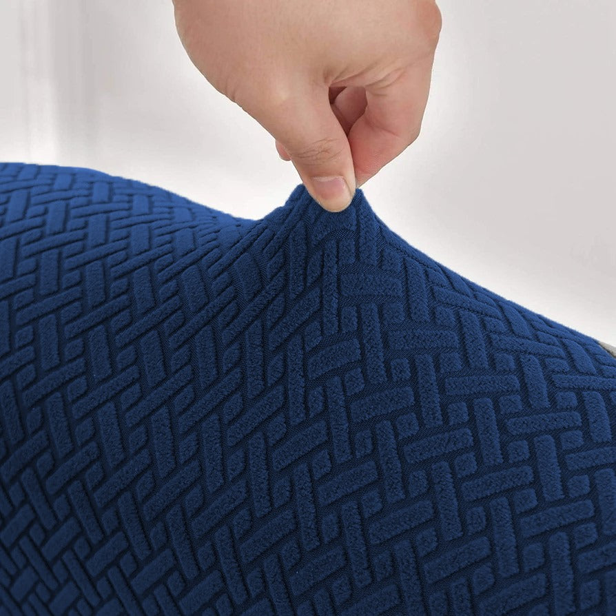 Stripe Jacquard Sofa Cover - Navy blue