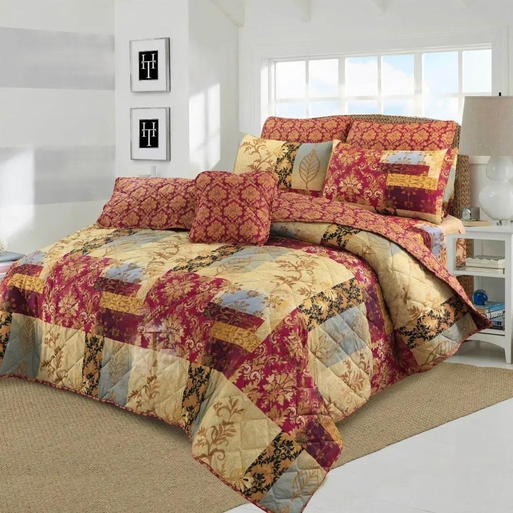 7 Pcs Quilted Comforter Set 317