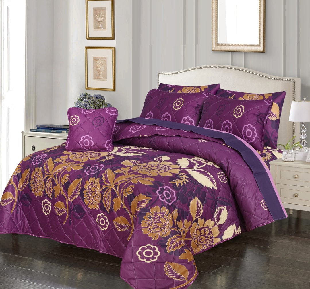 7 Pcs Quilted Comforter Set 318