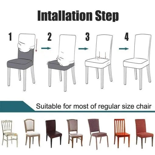 Fitted Style Cotton Jersey Chair Cover - Brown