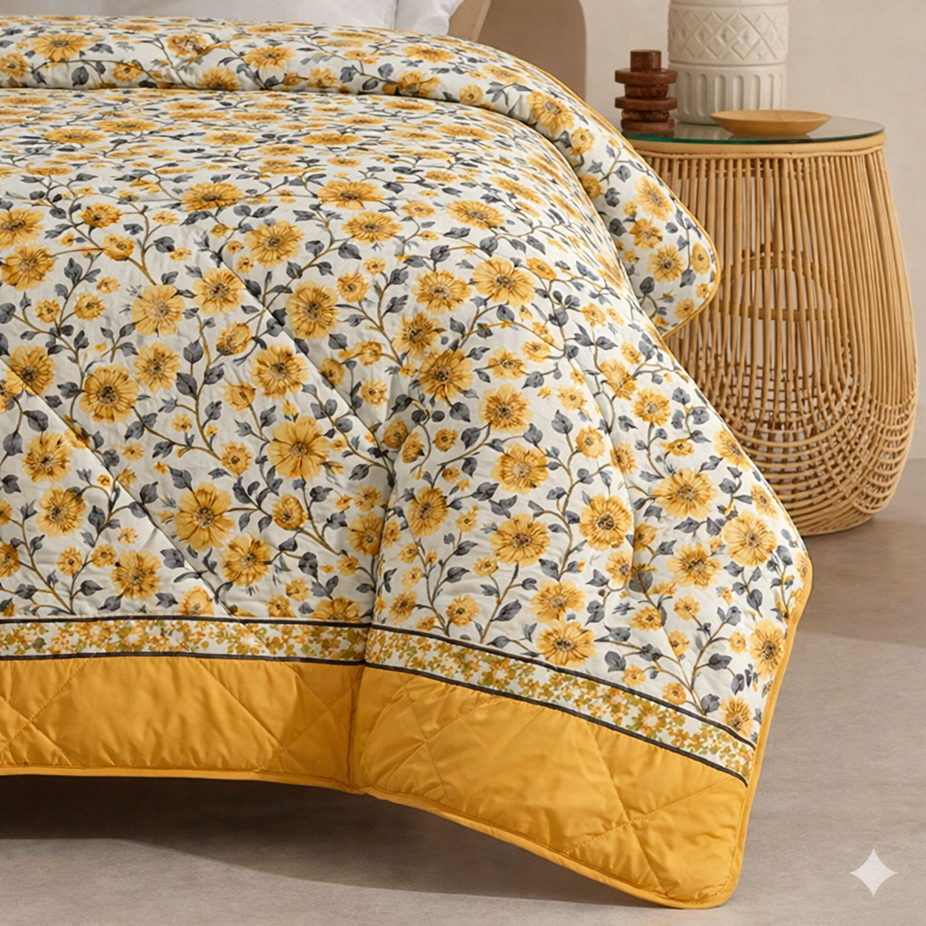 6 Pcs Quilted Comforter Set 406