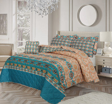 7 Pcs Quilted Comforter Set 324