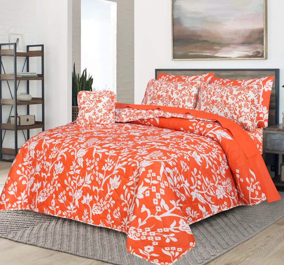 7 Pcs Quilted Comforter Set 326