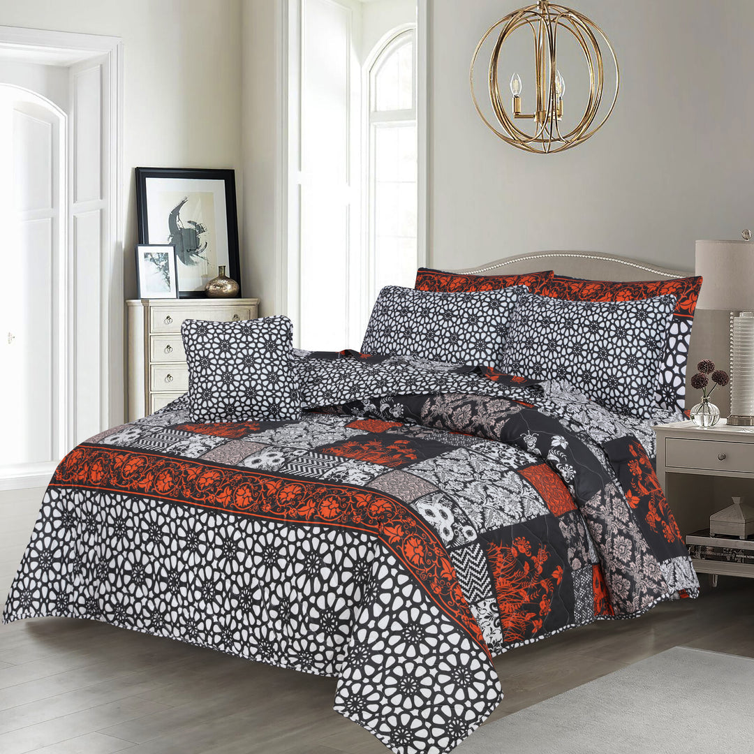 7 Pcs Quilted Comforter Set 327