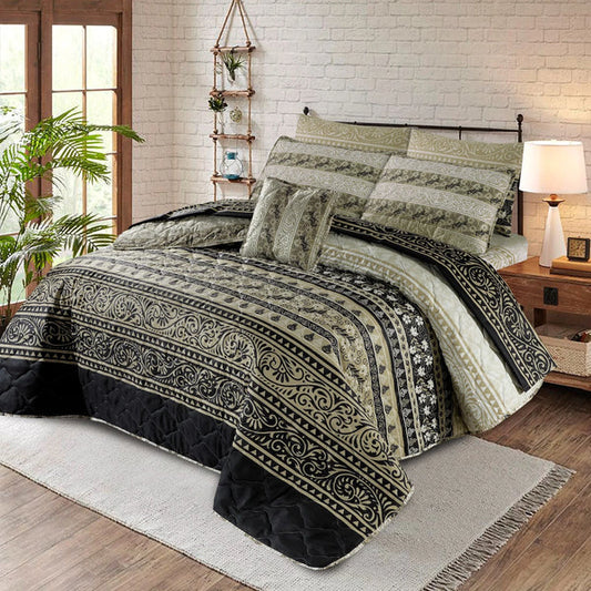 7 Pcs Quilted Comforter Set 352