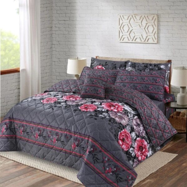 7 Pcs Quilted Comforter Set 328