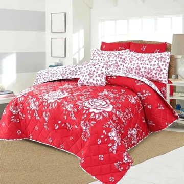 7 Pcs Quilted Comforter Set 329