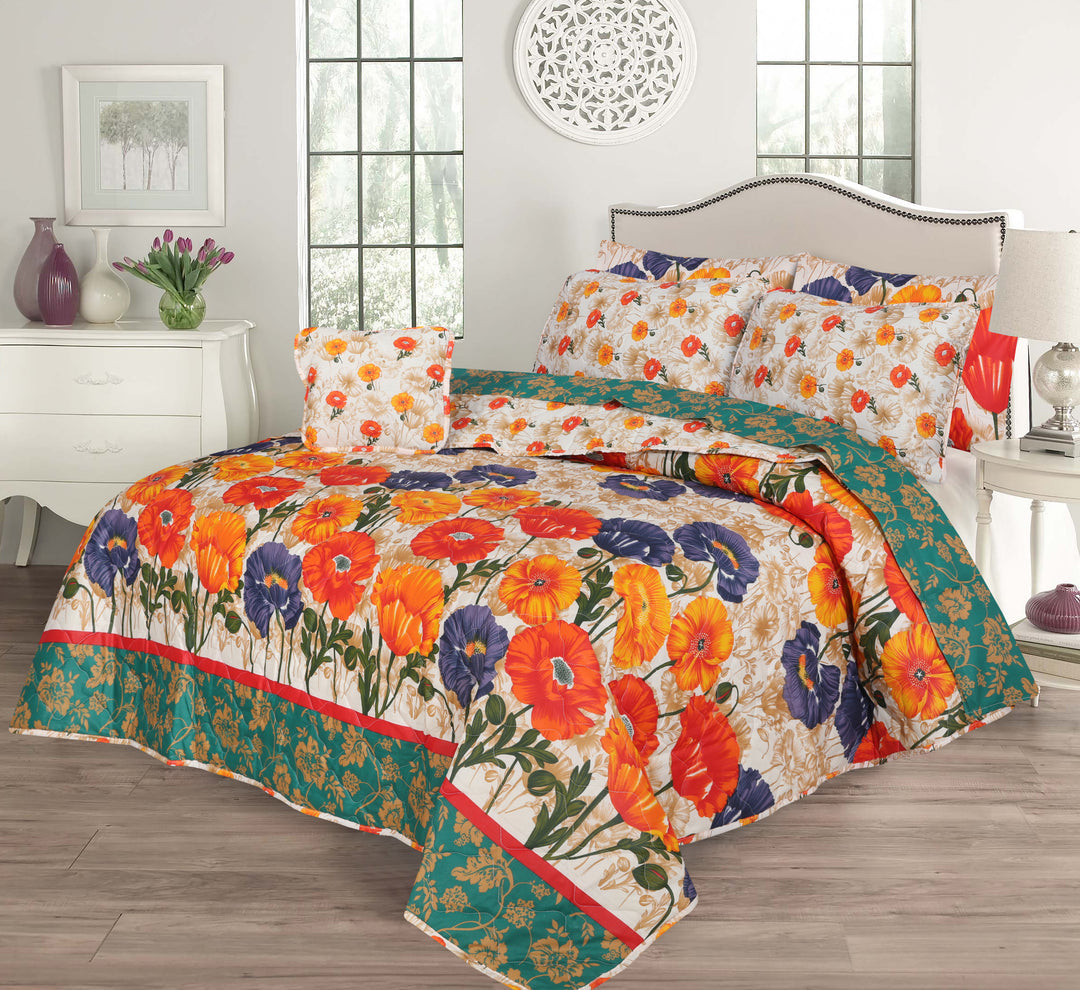 7 Pcs Quilted Comforter Set 332