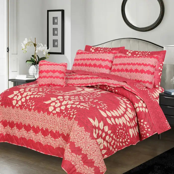 7 Pcs Quilted Comforter Set 335