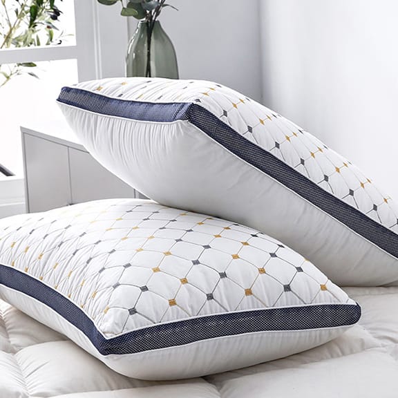 Premium Embroidered Bed Pillow With Filling