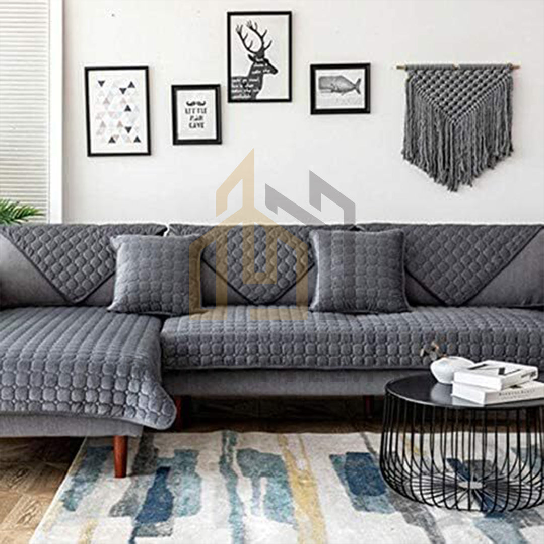 MAT ULTRASONIC SUPER SOFT SOFA COVER LIGHT GREY