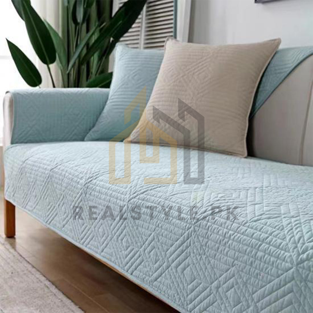 MAT ULTRASONIC SUPER SOFT SOFA COVER LIGHT BLUE