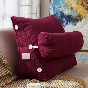 Velvet Triangular Cushions With Ball Fiber Filling (2 Pieces) - Maroon