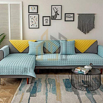 MAT ULTRASONIC SUPER SOFT SOFA COVER LIGHT BLUE