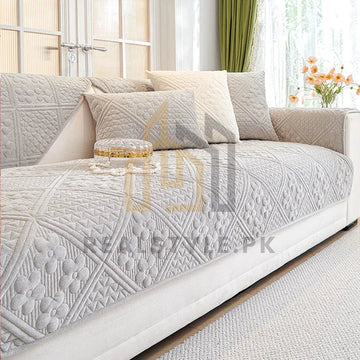 MAT ULTRASONIC SUPER SOFT SOFA COVER LIGHT GREY