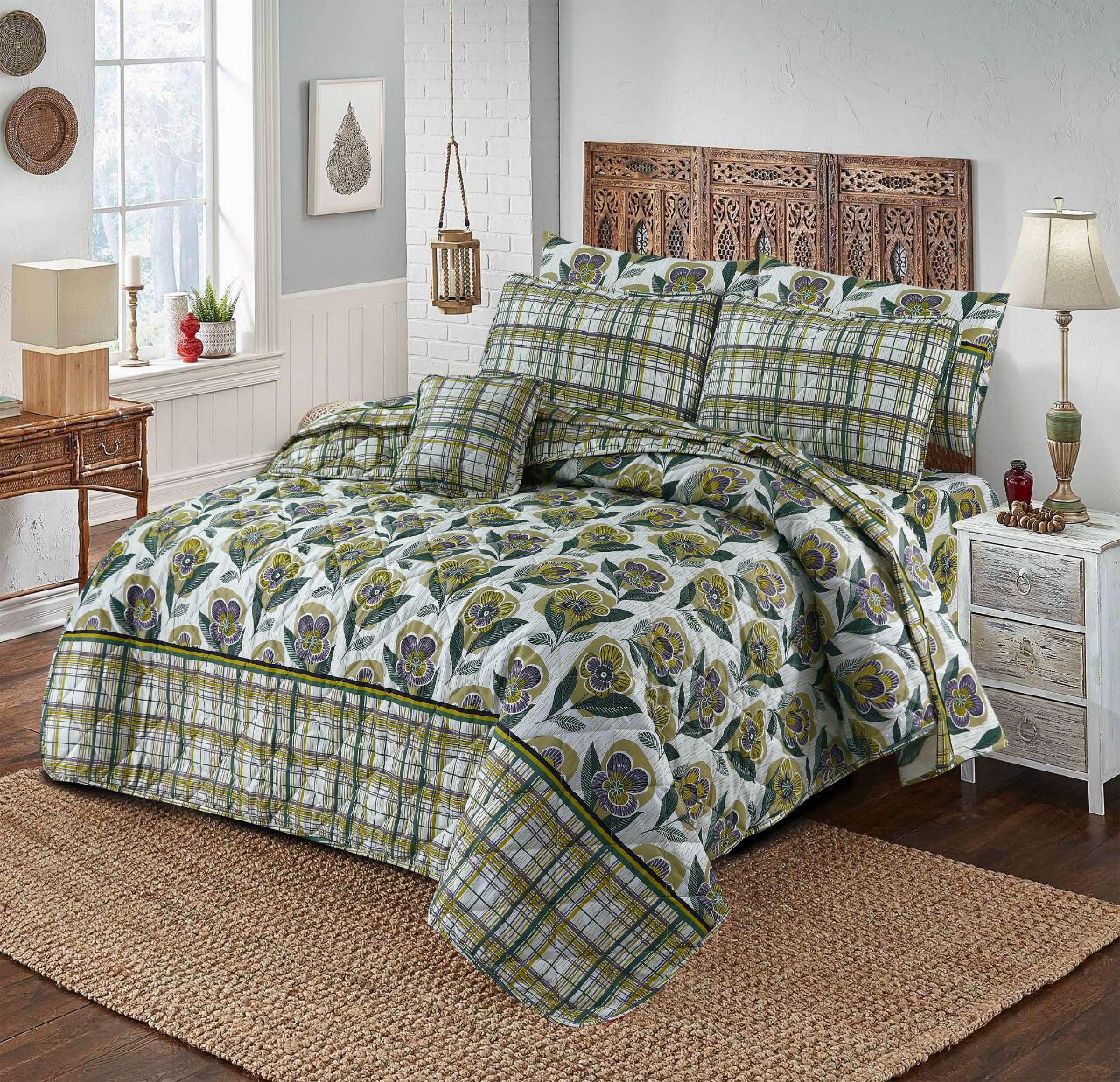 7 Pcs Quilted Comforter Set 306