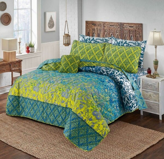 7 Pcs Quilted Comforter Set 307