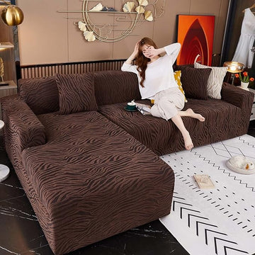 L Shape Zebra Sofa Cover