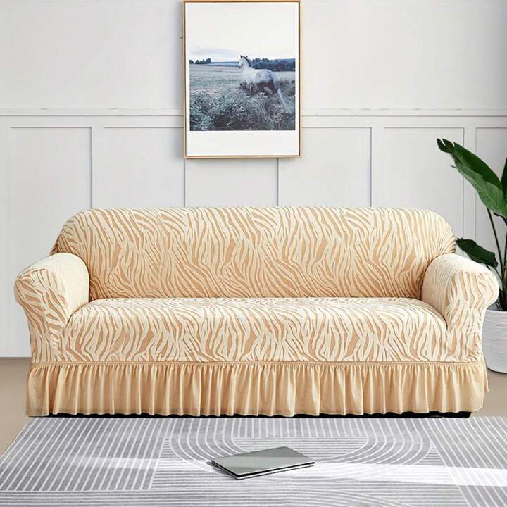 Zebra Velvet Turkish Sofa Cover - Skin Yellow