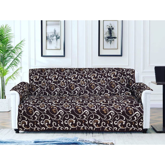 COTTON PRINTED SOFA RUNNER - SOFA COAT (Brown Printed)