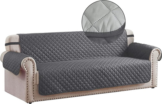 COTTON QUILTED SOFA RUNNER - SOFA COAT (Grey)