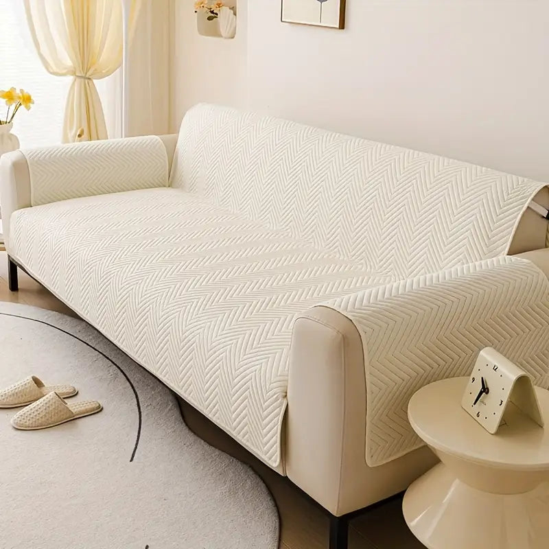 New MAT ULTRASONIC SUPER SOFT SOFA COVER BEIGE SKIN YELLOW