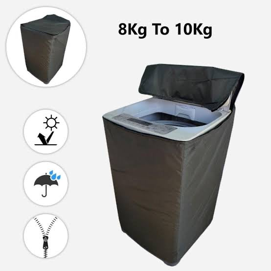 Waterproof Top Loaded Washing Machine Cover - Black