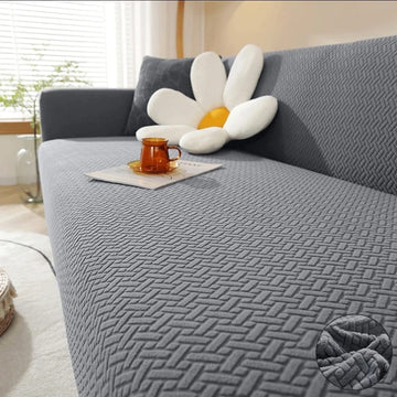 Stripe Jacquard Sofa Cover -Grey