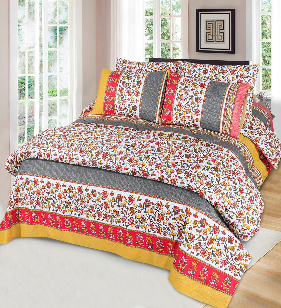 6 Pc Winter Comforter Set (Heavy Filling)