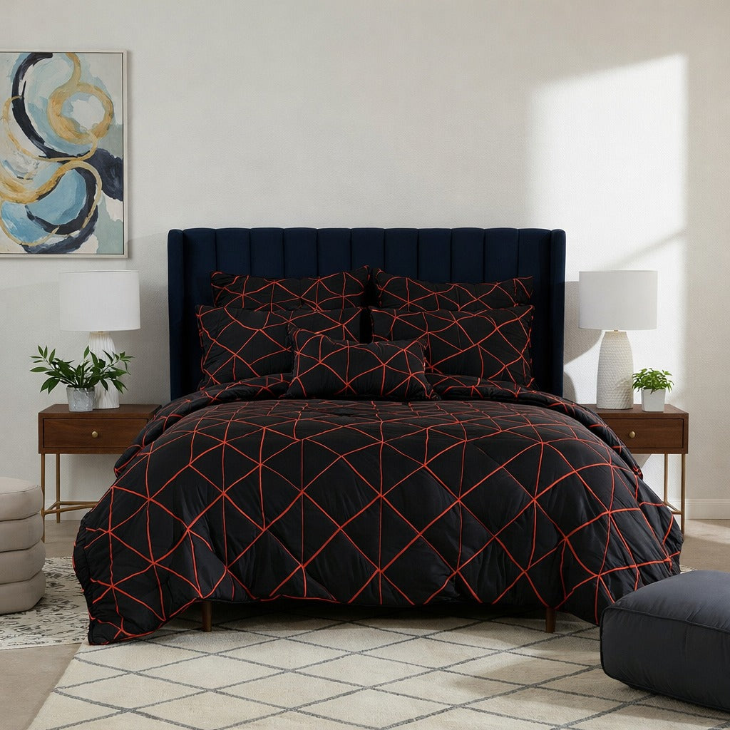 6 Pcs Quilted Comforter Set 362
