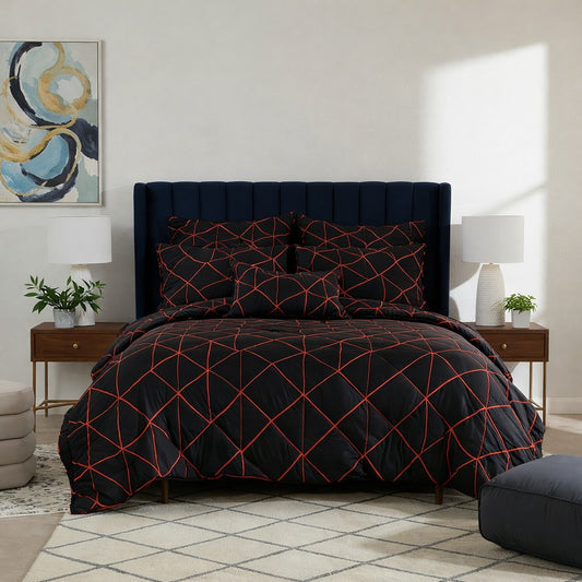7 Pcs Quilted Comforter Set 362