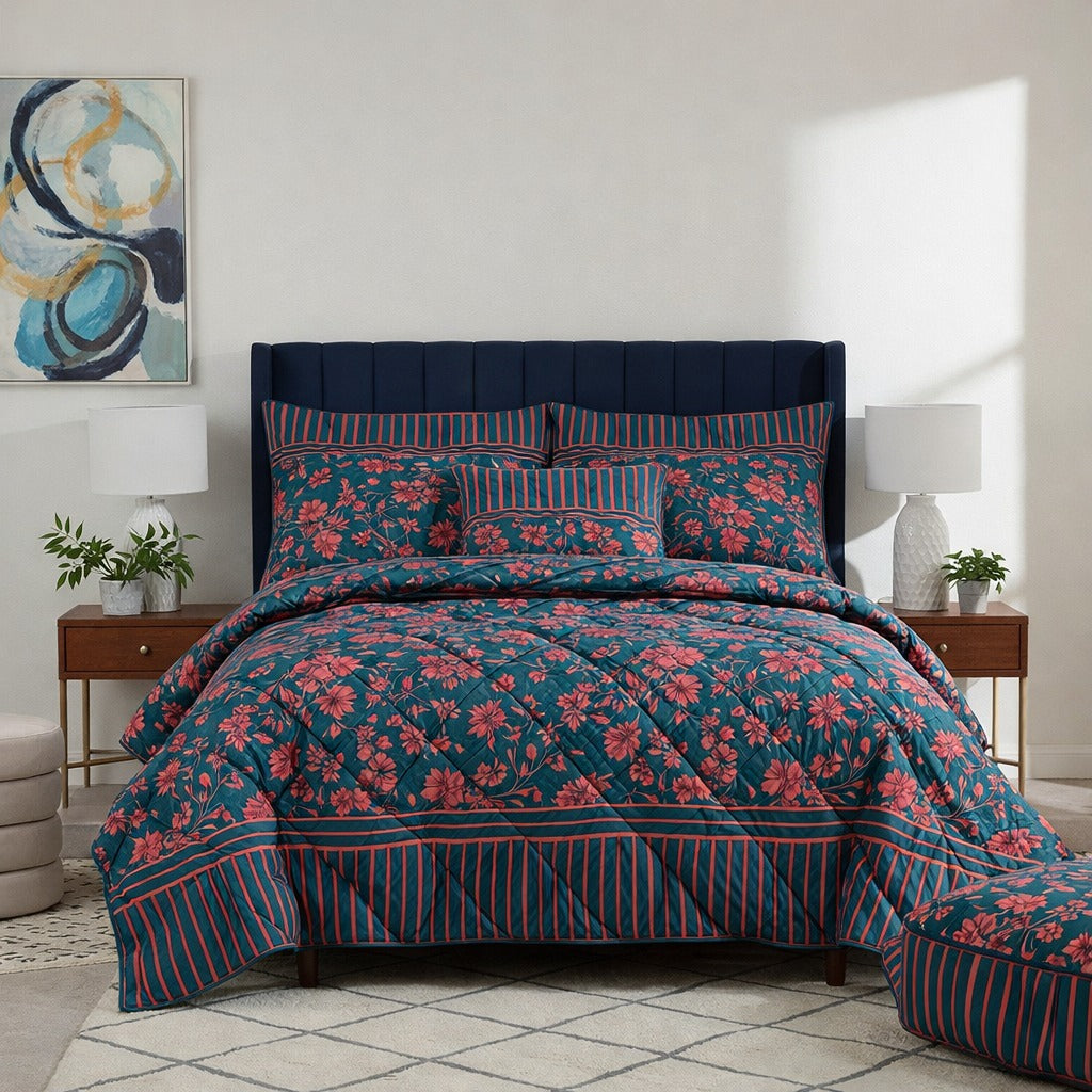 6 Pcs Quilted Comforter Set 403