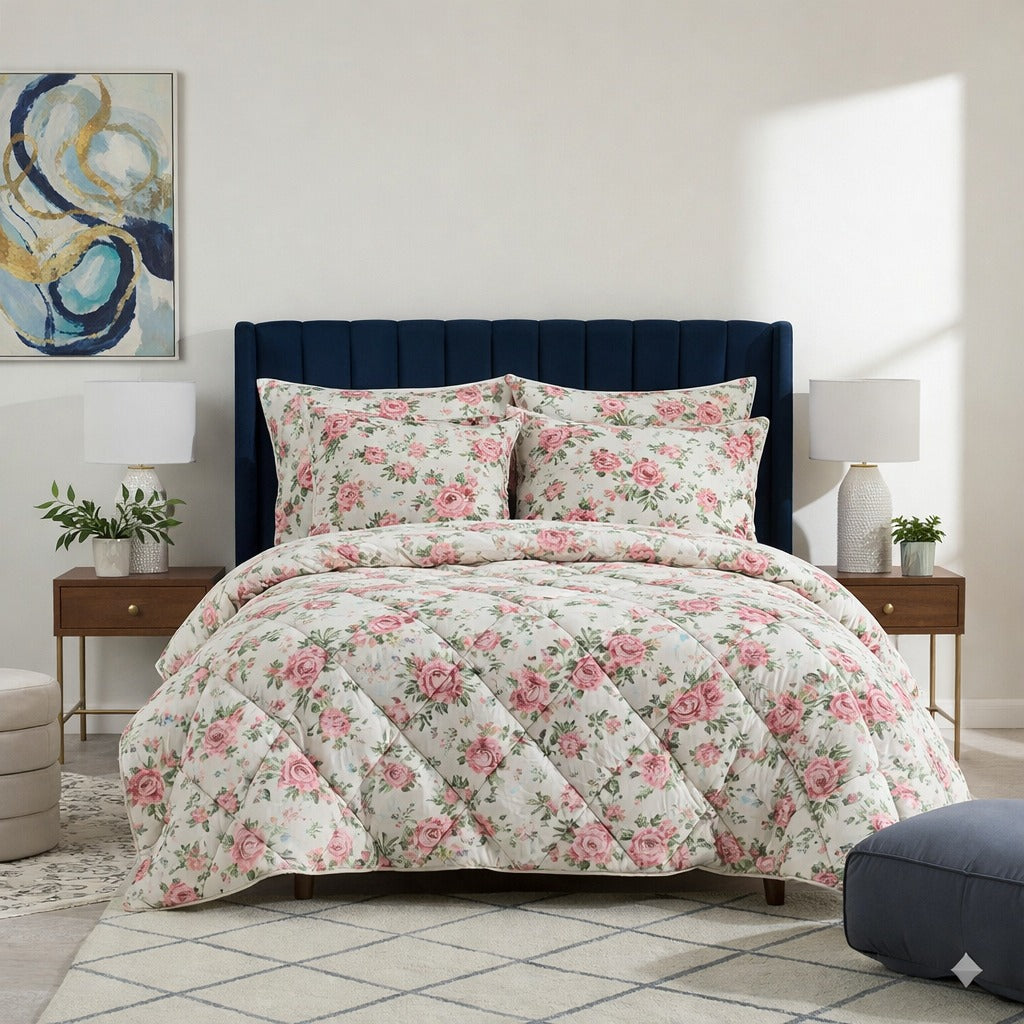 6 Pcs Quilted Comforter Set 414