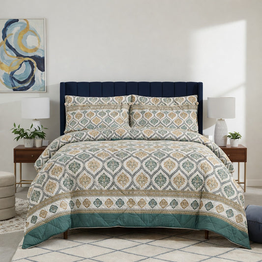 6 Pcs Quilted Comforter Set 402