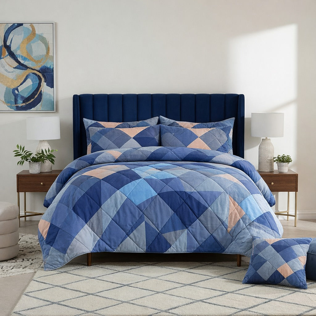 6 Pcs Quilted Comforter Set 416