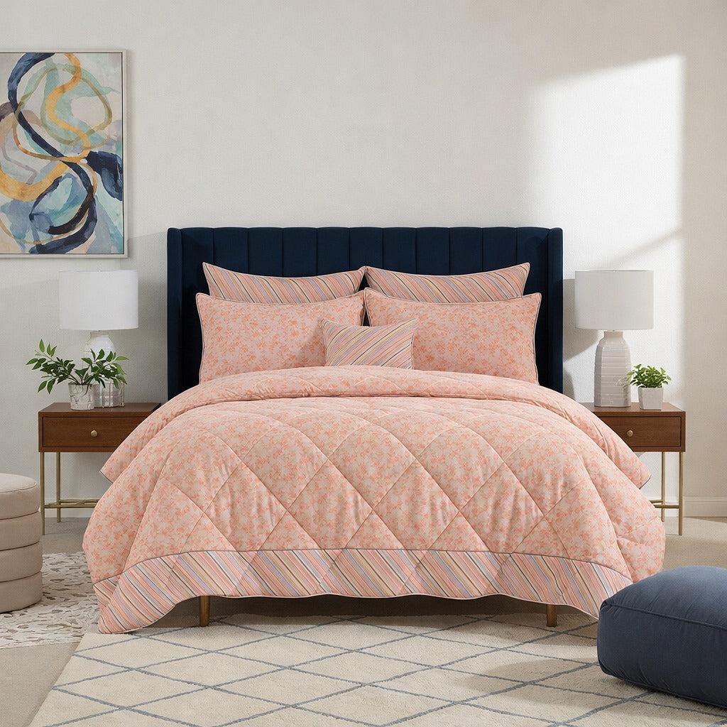 6 Pcs Quilted Comforter Set 358