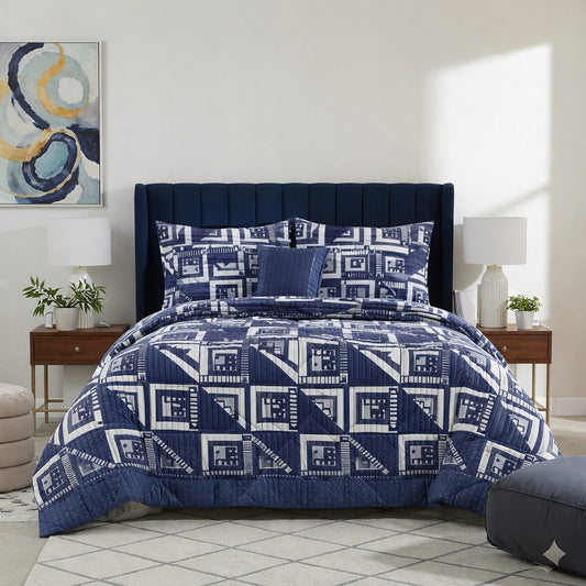 7 Pcs Quilted Comforter Set 302