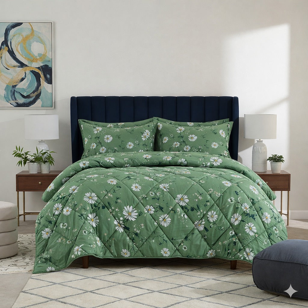 6 Pcs Quilted Comforter Set 341