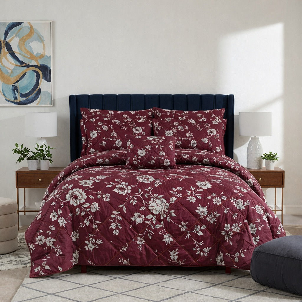 6 Pcs Quilted Comforter Set 353