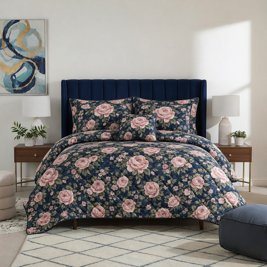 6 Pcs Quilted Comforter Set 404