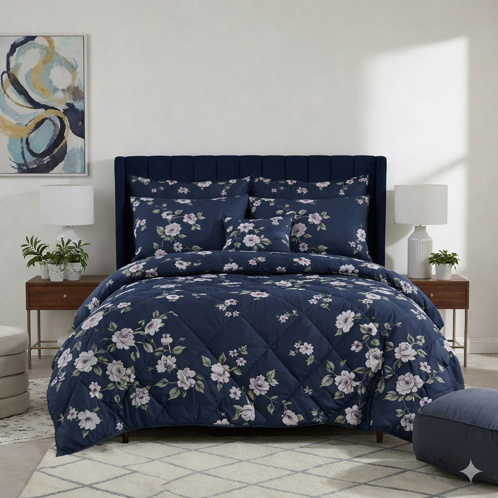 6 Pcs Quilted Comforter Set 415