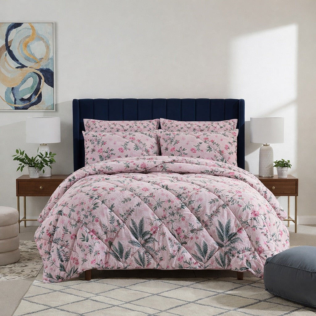 6 Pcs Quilted Comforter Set 366