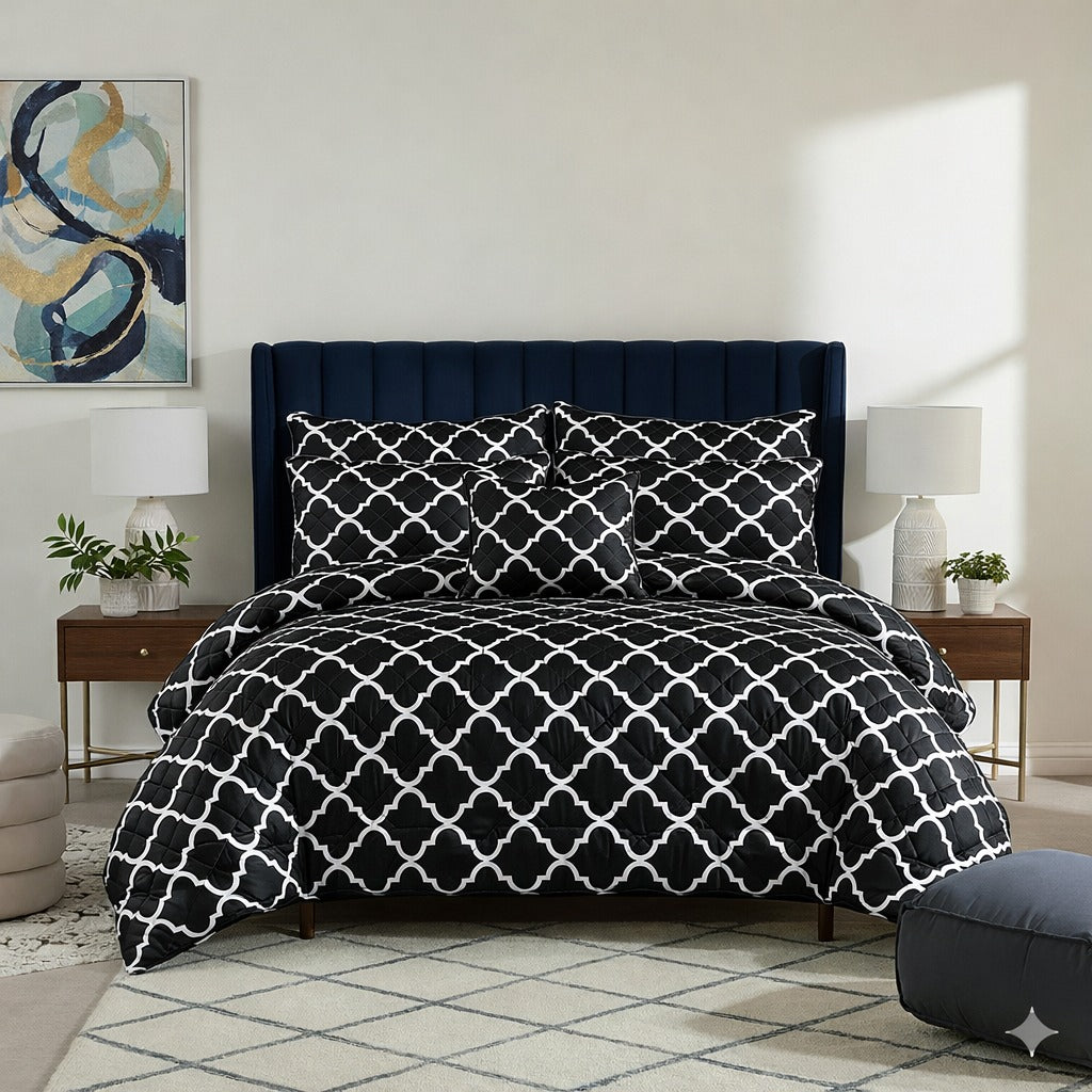 6 Pcs Quilted Comforter Set 363