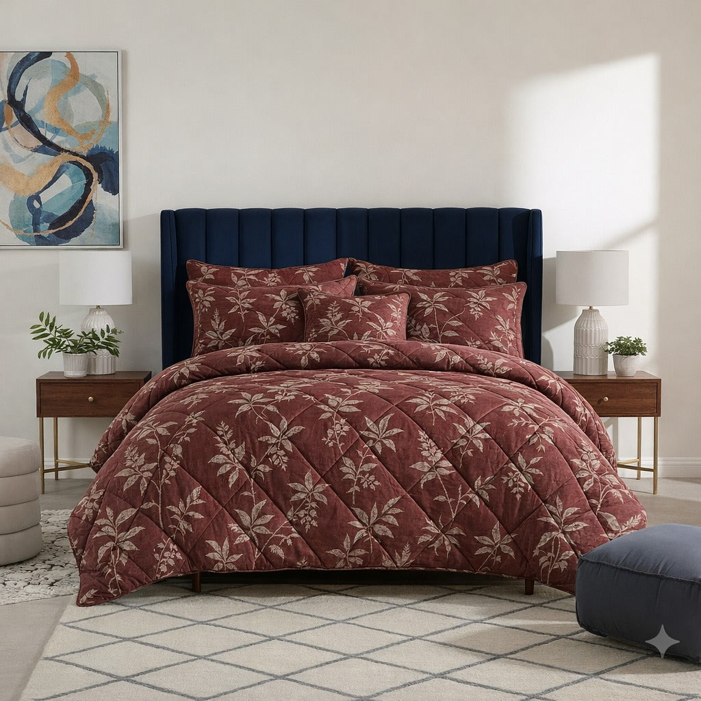 6 Pcs Quilted Comforter Set 413