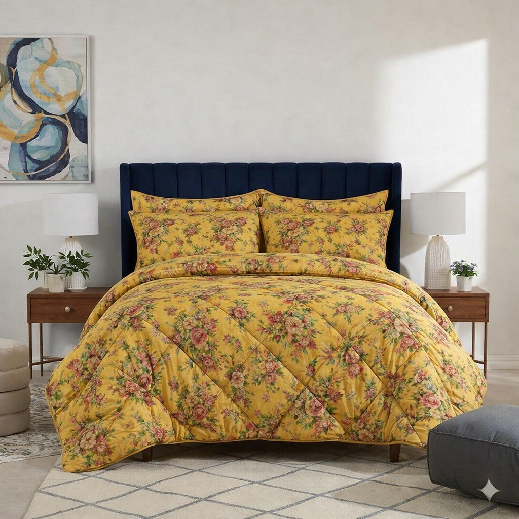 6 Pcs Quilted Comforter Set 368